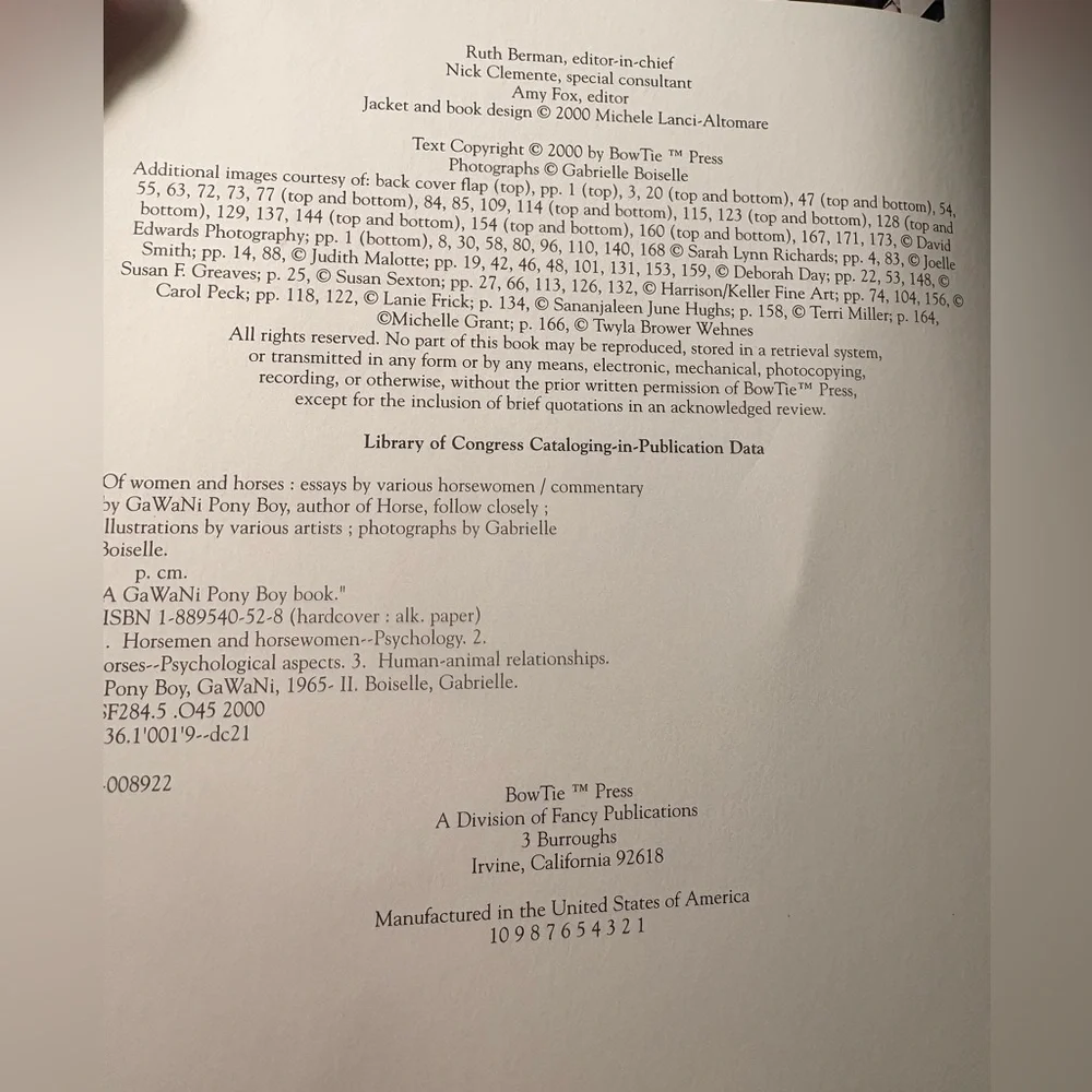 Of Women and Horses Book First Edition - Picture 3 of 3